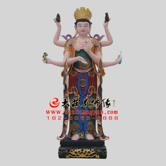 坚牢地神彩绘塑像