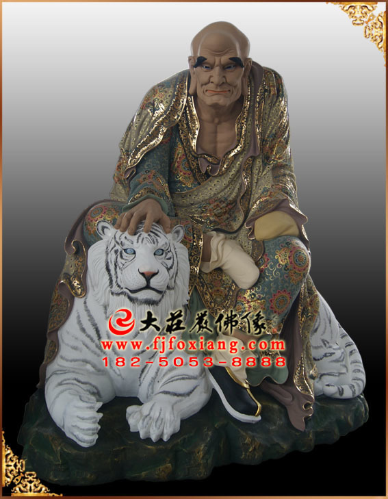 彩绘描金弥勒尊者塑像