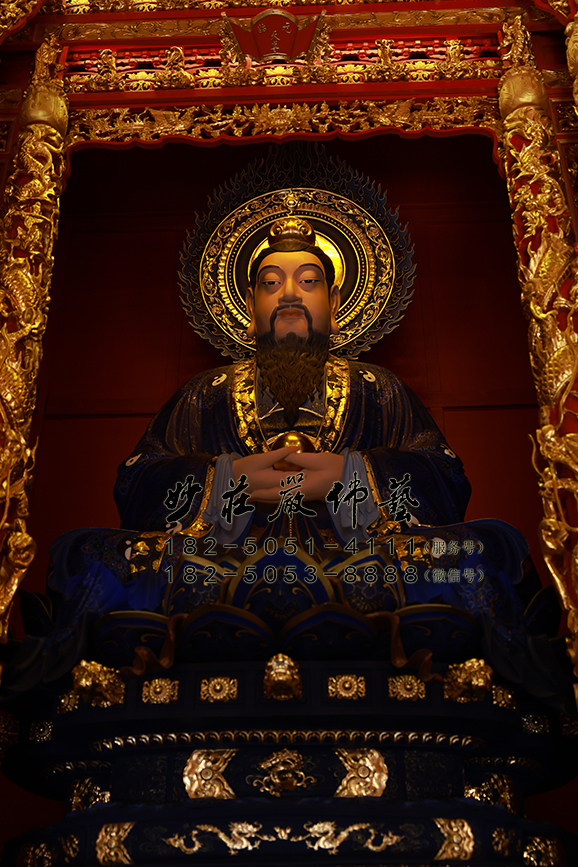 元始天尊彩绘塑像 元始天尊彩绘塑像
