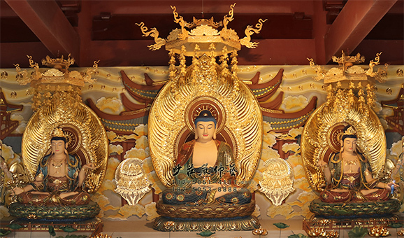 西方三圣彩绘像