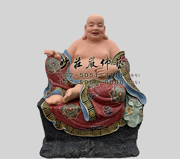 因揭陀尊者雕塑 铜雕布袋罗汉