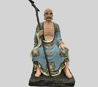 銅雕注茶半托迦尊者 看門羅漢佛像