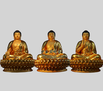 三宝佛雕塑 铜雕三宝佛 三宝佛塑像 三宝佛像