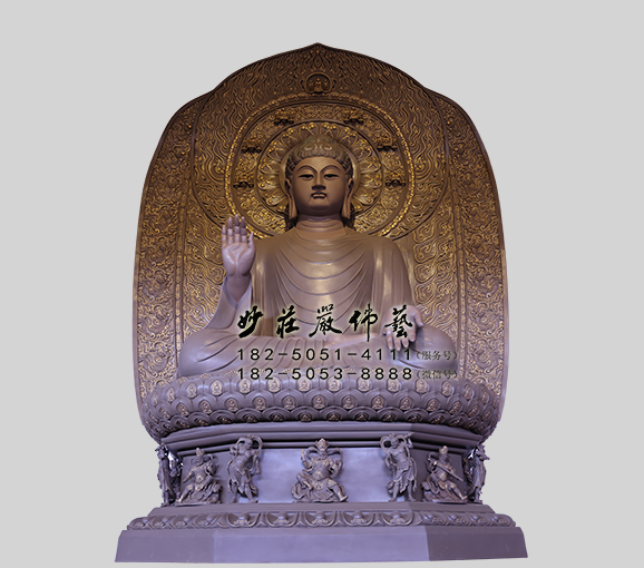 三宝佛之释迦牟尼佛塑像